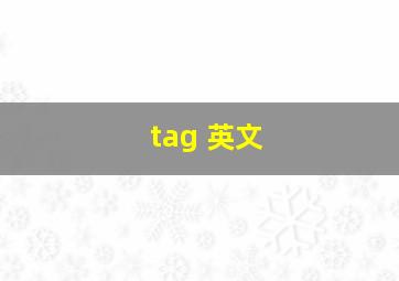 tag 英文